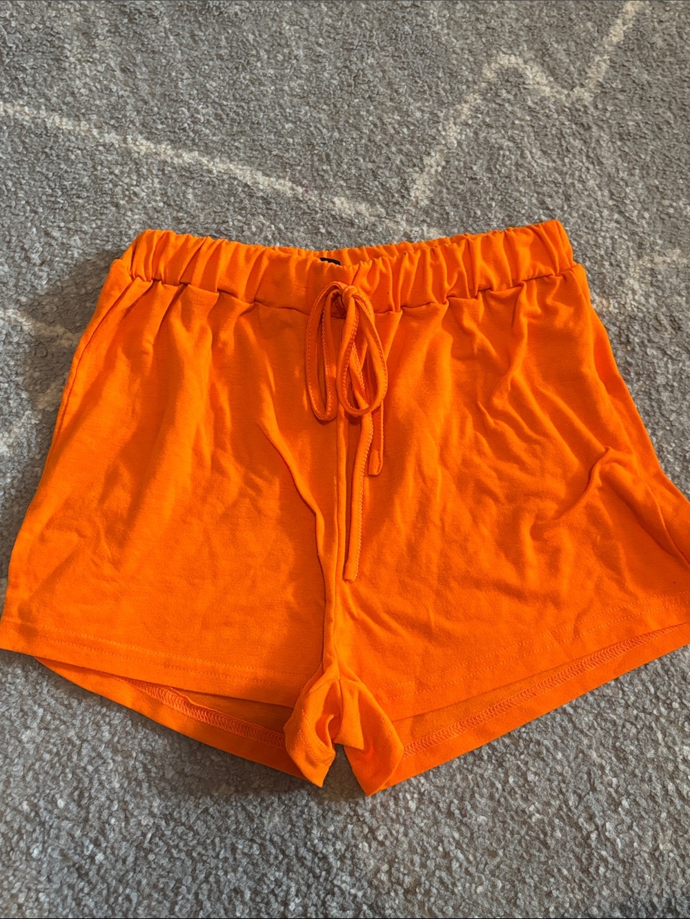 SHEIN Orange Drawstring Athletic Shorts for Women